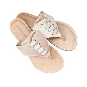 Bernardo Matilda Pink Velvet Thong Sandal Flat Sandals Womens Size 9